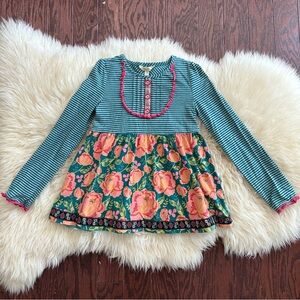 Matilda Jane girls size 10 long sleeve striped & floral tunic top